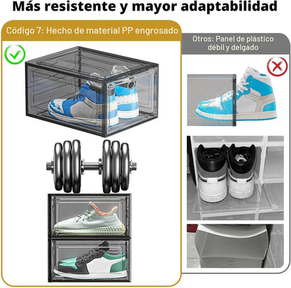 7 code Organizador de Cajas de Zapatos Grandes Transparentes【Materi...