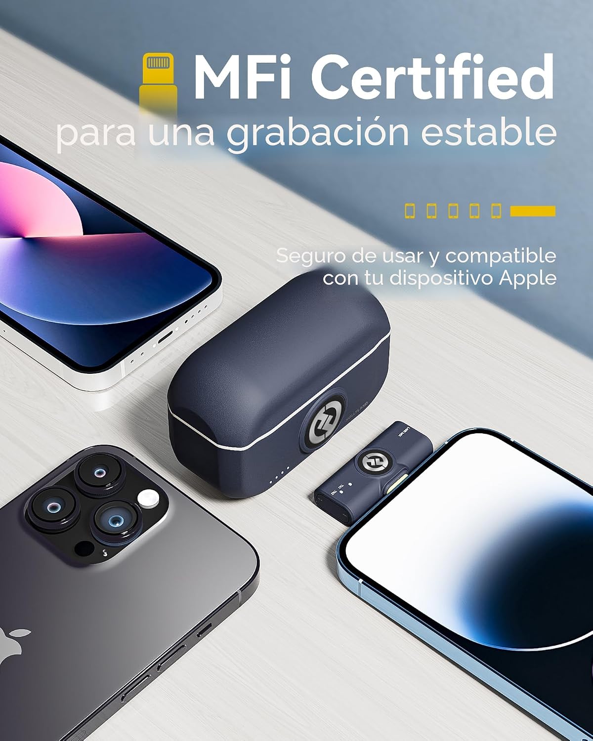 Hollyland Lark M2 - Micrófono inalámbrico para iPhone 14 y menos, m...