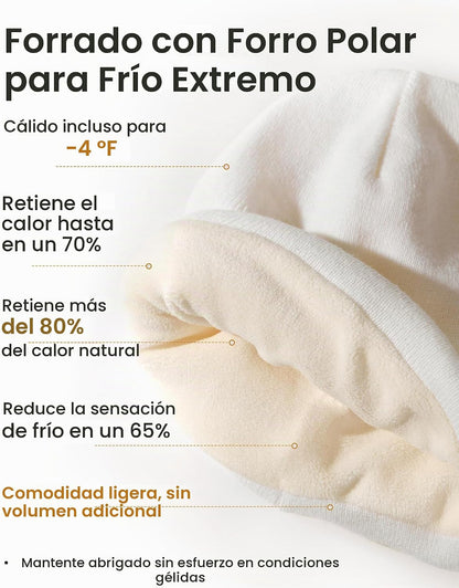 FURTALK Gorro de invierno con forro polar para hombre, doble capa,...