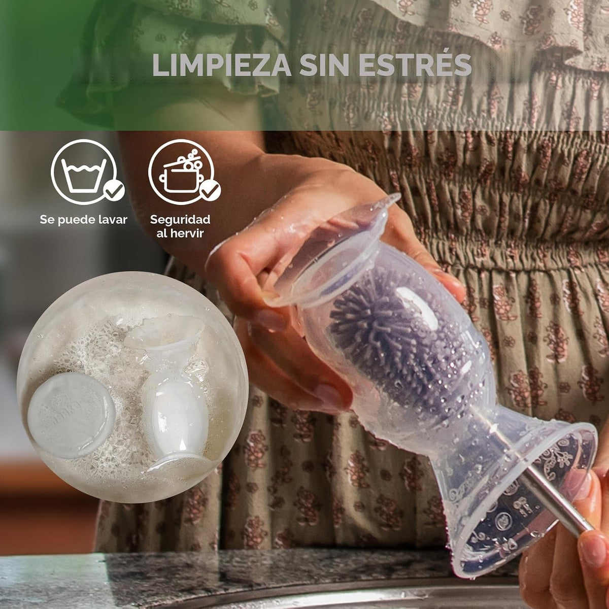 Haakaa Extractor de Leche Manual con Base 4 Fl Oz\/100ml+Tapa | Suc...