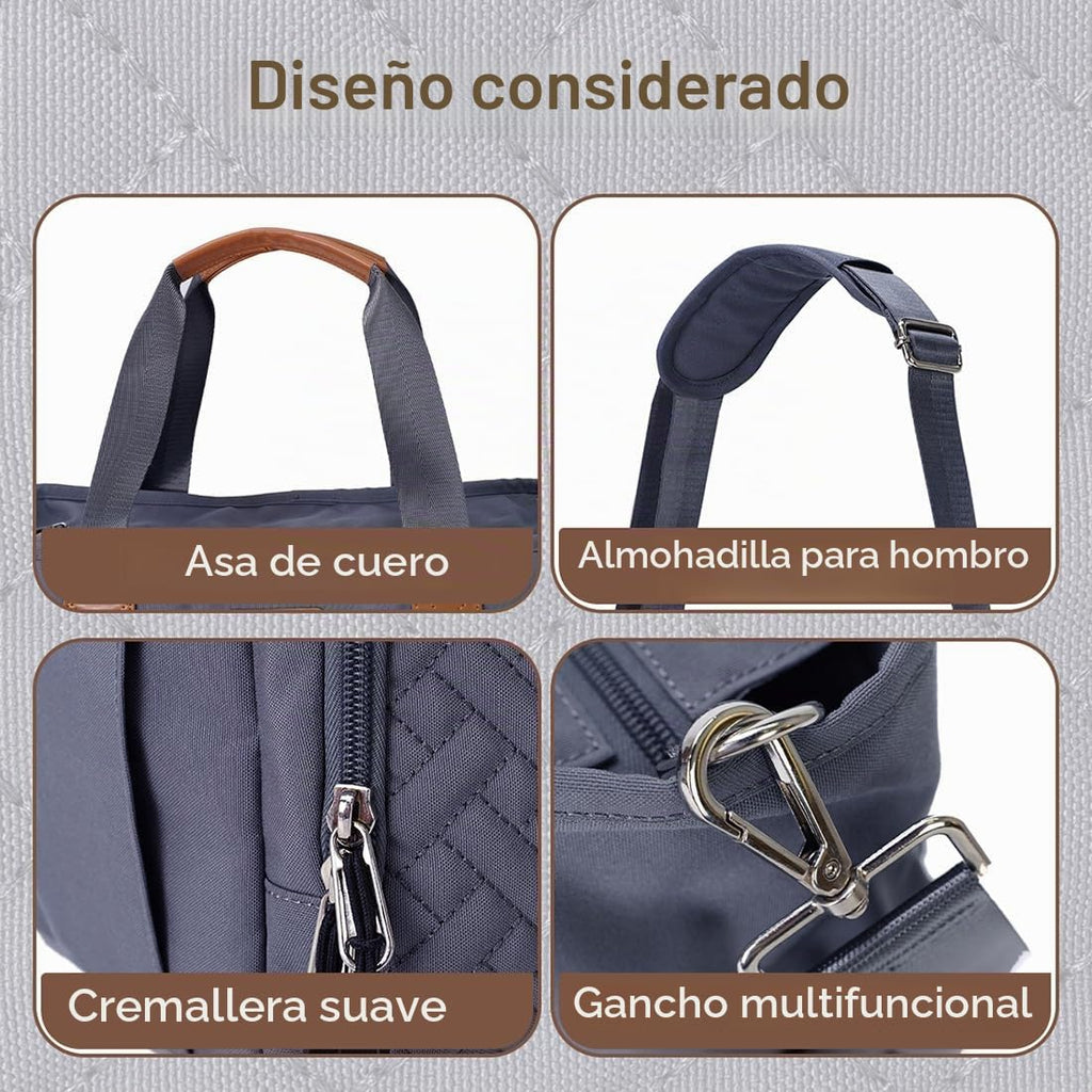 FHELAD Bolsa de pañales para mujer, bolsa de pañales para bebé con...