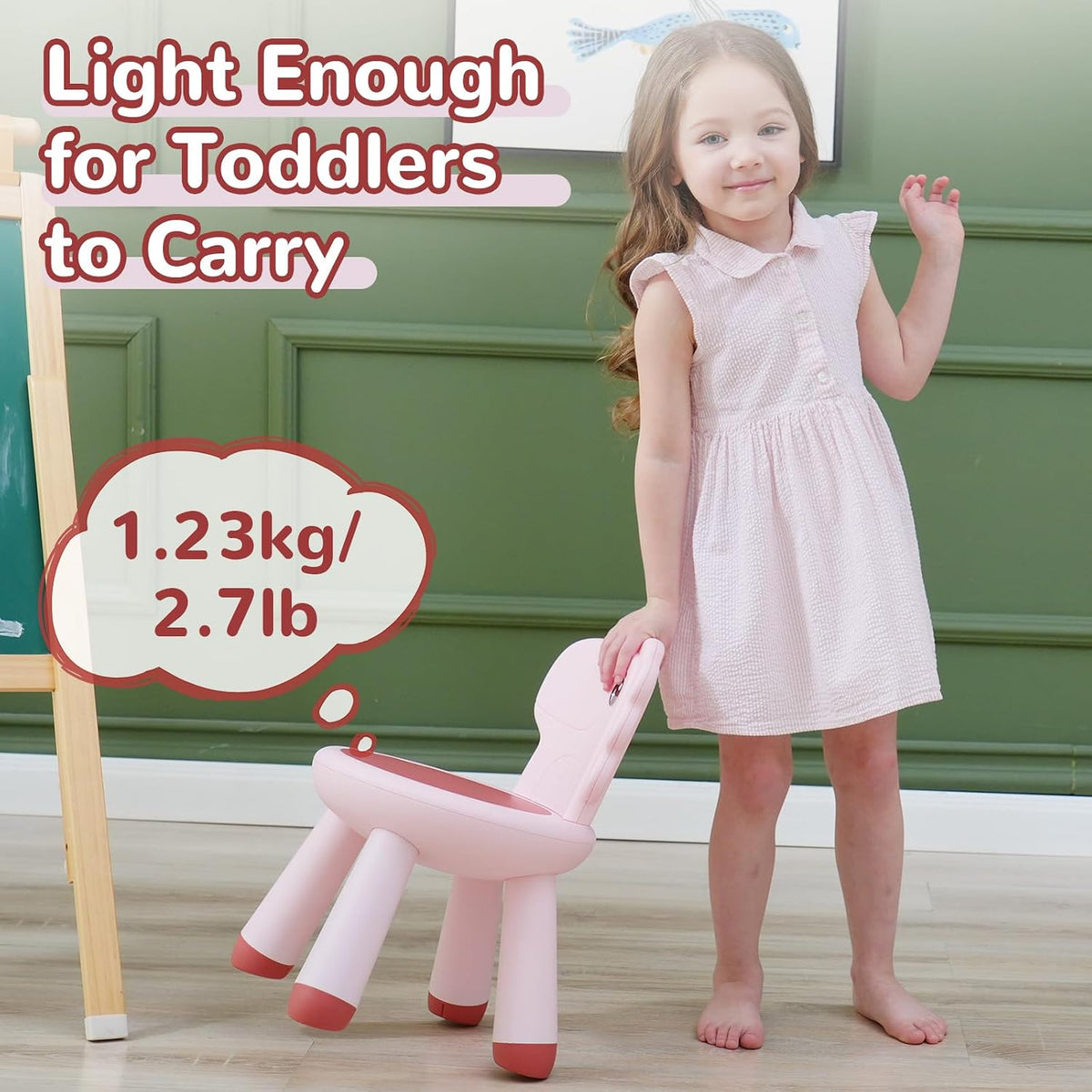 KidBloom - Silla para niños, silla resistente para niños, color ros...