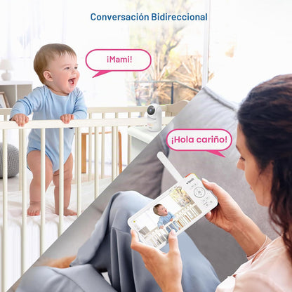 VTech Monitor de video para bebé, HD avanzado Plus, pantalla IPS HD...