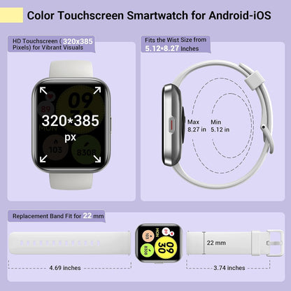 Reloj inteligente para mujer, compatible con Android y iPhone, relo...