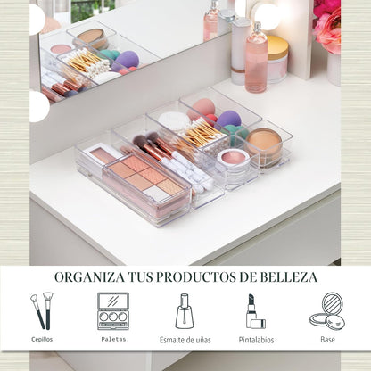 Organizadores de plástico transparente para maquillaje, conjunto de...