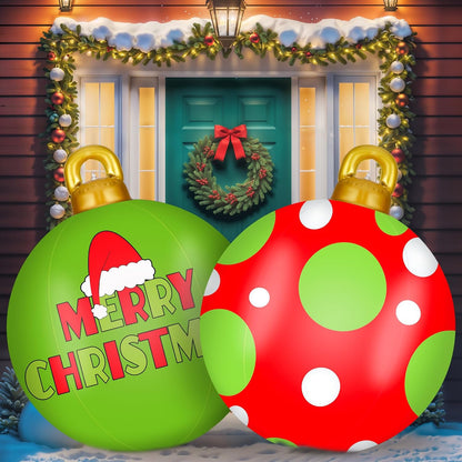 Jetec 2 adornos inflables de Navidad de 32 pulgadas, rojo, verde, b...