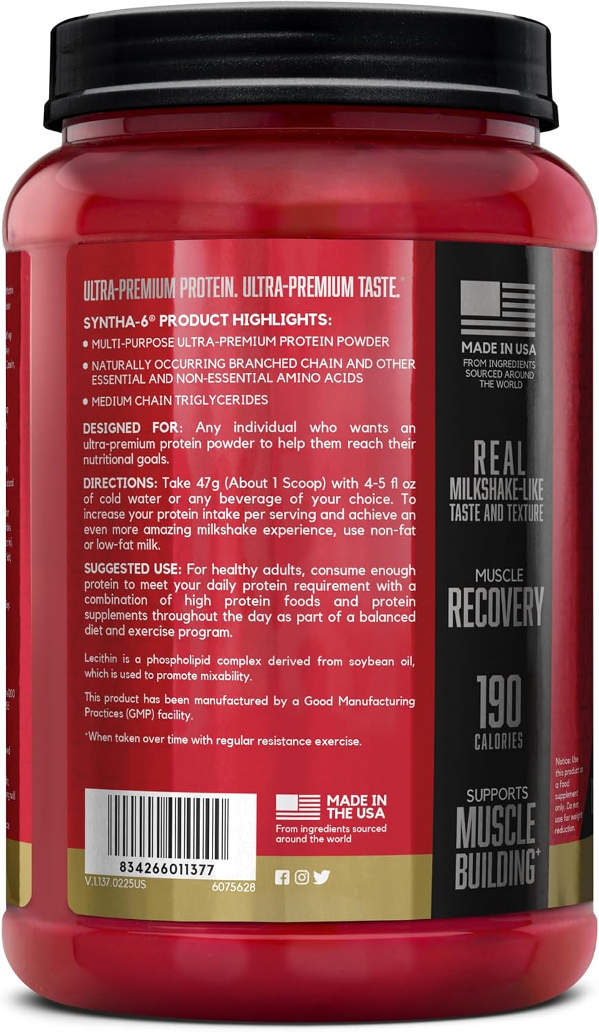 BSN SYNTHA-6 - Proteína en polvo premium, 0.21 onzas de fibra | Mez...
