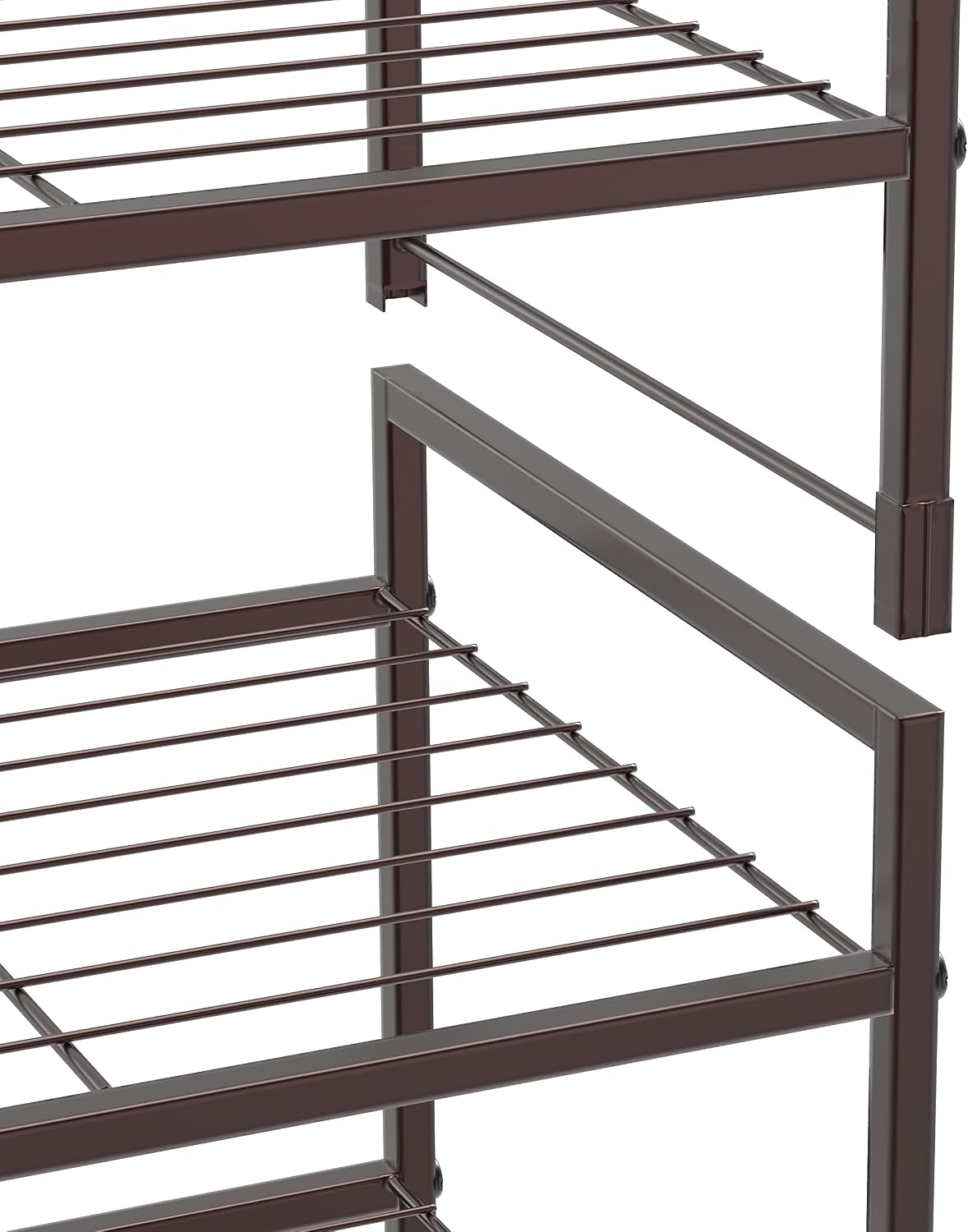 Simple Houseware Zapatero apilable de 3 niveles con rejilla, bronce...