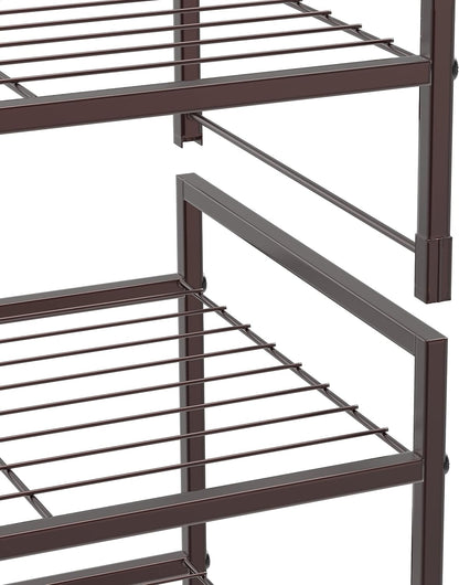 Simple Houseware Zapatero apilable de 3 niveles con rejilla, bronce...