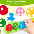 hahaland Juguetes sensoriales para bebés y juguetes apilables de cl...