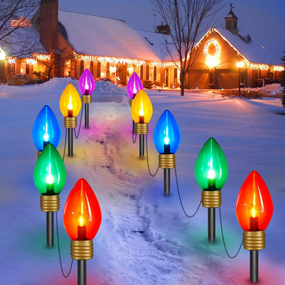 Brightown Paquete de 4 Luces Gigantes C9 de Navidad para Senderos D...