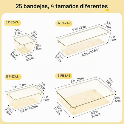 Vtopmart - Paquete de 25 organizadores de cajones de plástico con a...