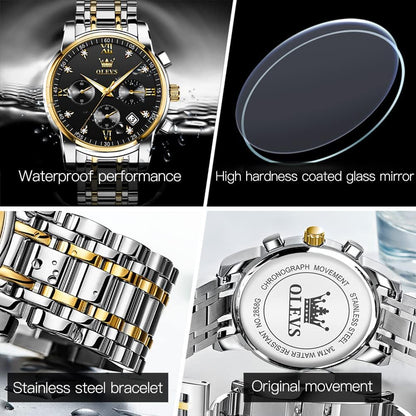 OLEVS Relojes para hombre Relojes de cronógrafo de fácil lectura lu...
