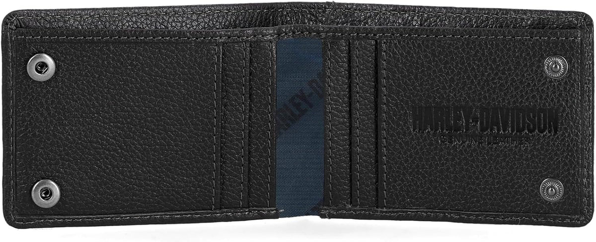 Harley-Davidson Billetera delgada de cuero genuino con bloqueo Rfid...