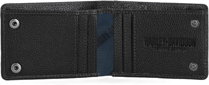 Harley-Davidson Billetera delgada de cuero genuino con bloqueo Rfid...