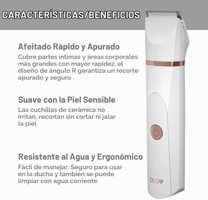 OLOV Recortadora eléctrica de pelo corporal, recortadora de ingle p...