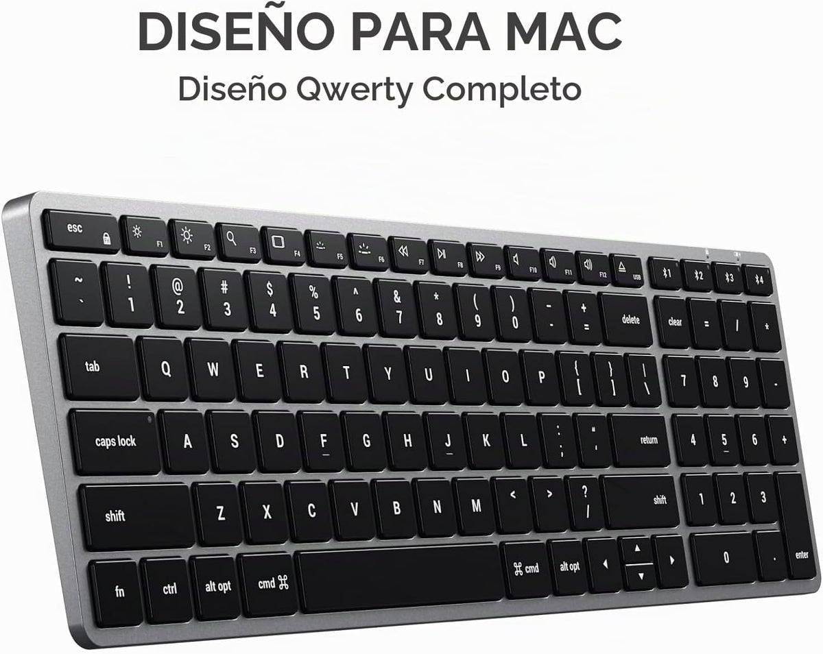 Teclado retroiluminado Bluetooth Satechi Slim X2, sincronización mu...