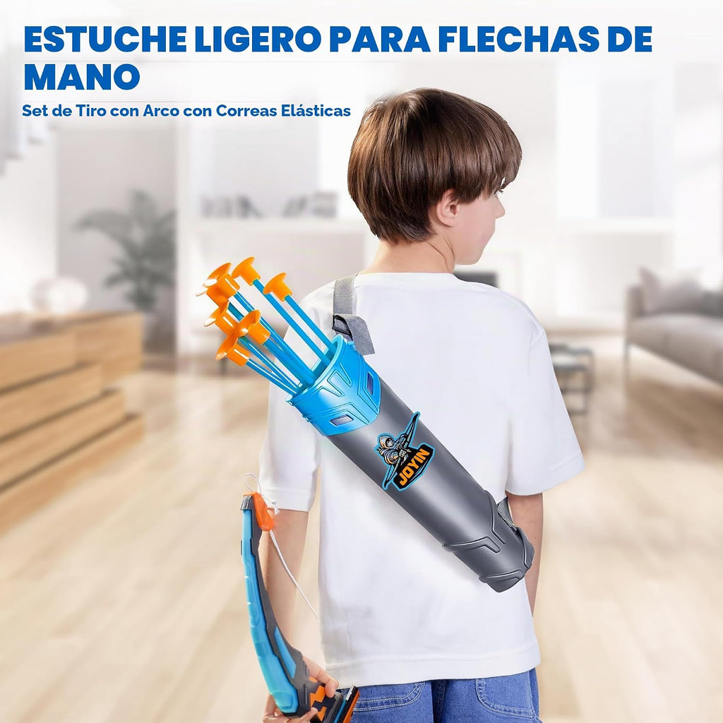 JOYIN - Arco y flecha LED para niños, juego de juguetes de tiro con...