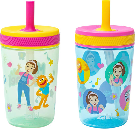 Zak Designs Ms. Rachel Kelso Vasos con pajita para niños pequeños a...
