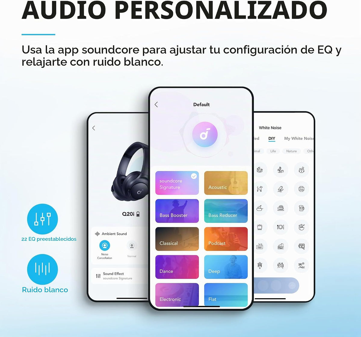 Auriculares Soundcore by Anker Q20i con funda protectora, azul, paq...