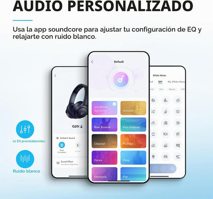 Auriculares Soundcore by Anker Q20i con funda protectora, azul, paq...
