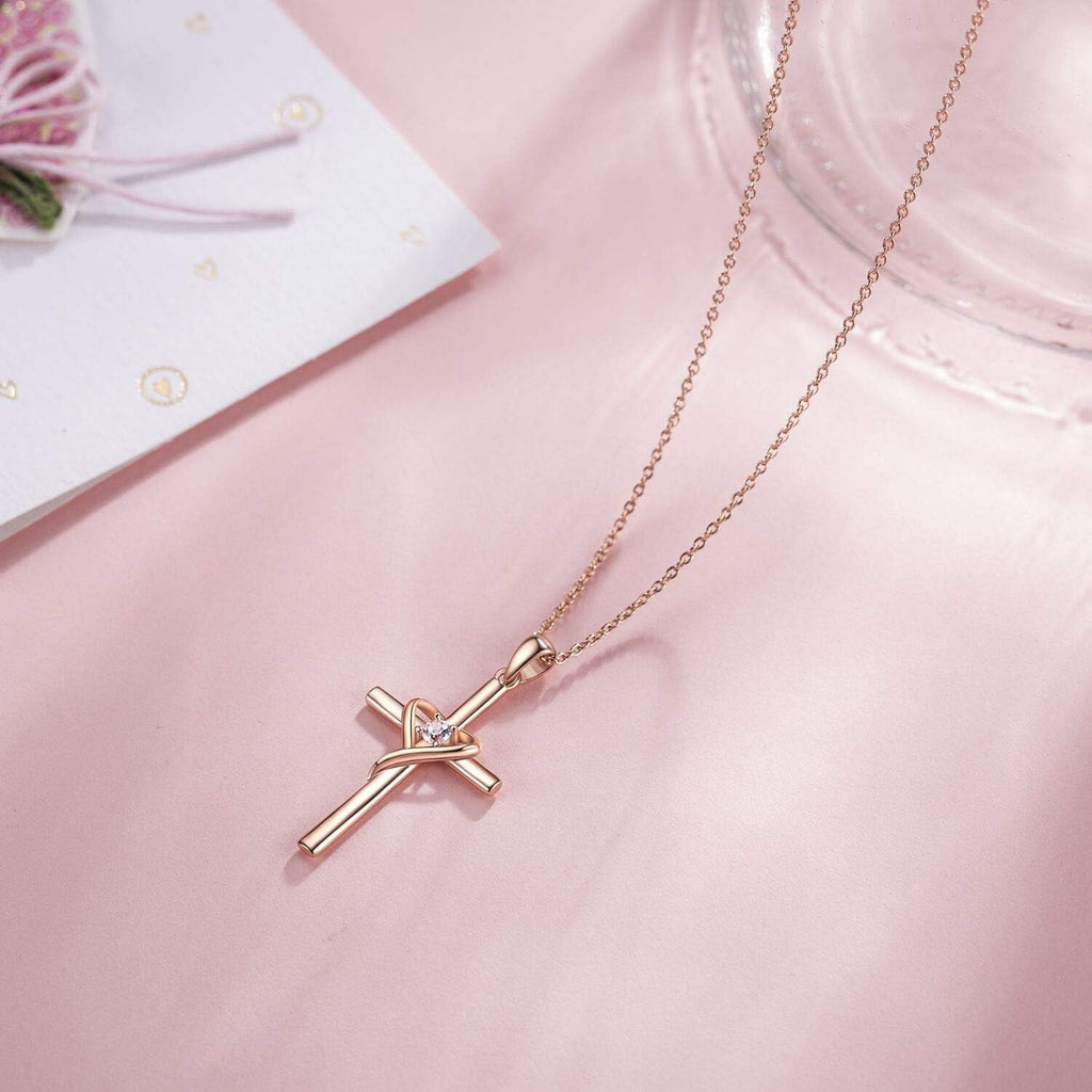AmorAime Collar con cruz de plata de ley 925 para mujeres y hombres...