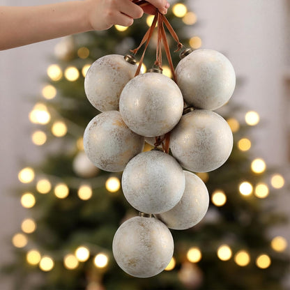 Yunlly 12 adornos de Navidad neutros, blanco marfil, 4 pulgadas | B...