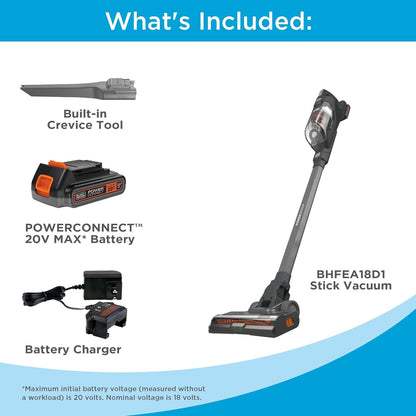 BLACK+DECKER POWERSERIES 20V MAX Aspiradora Escoba Inalámbrica, Asp...