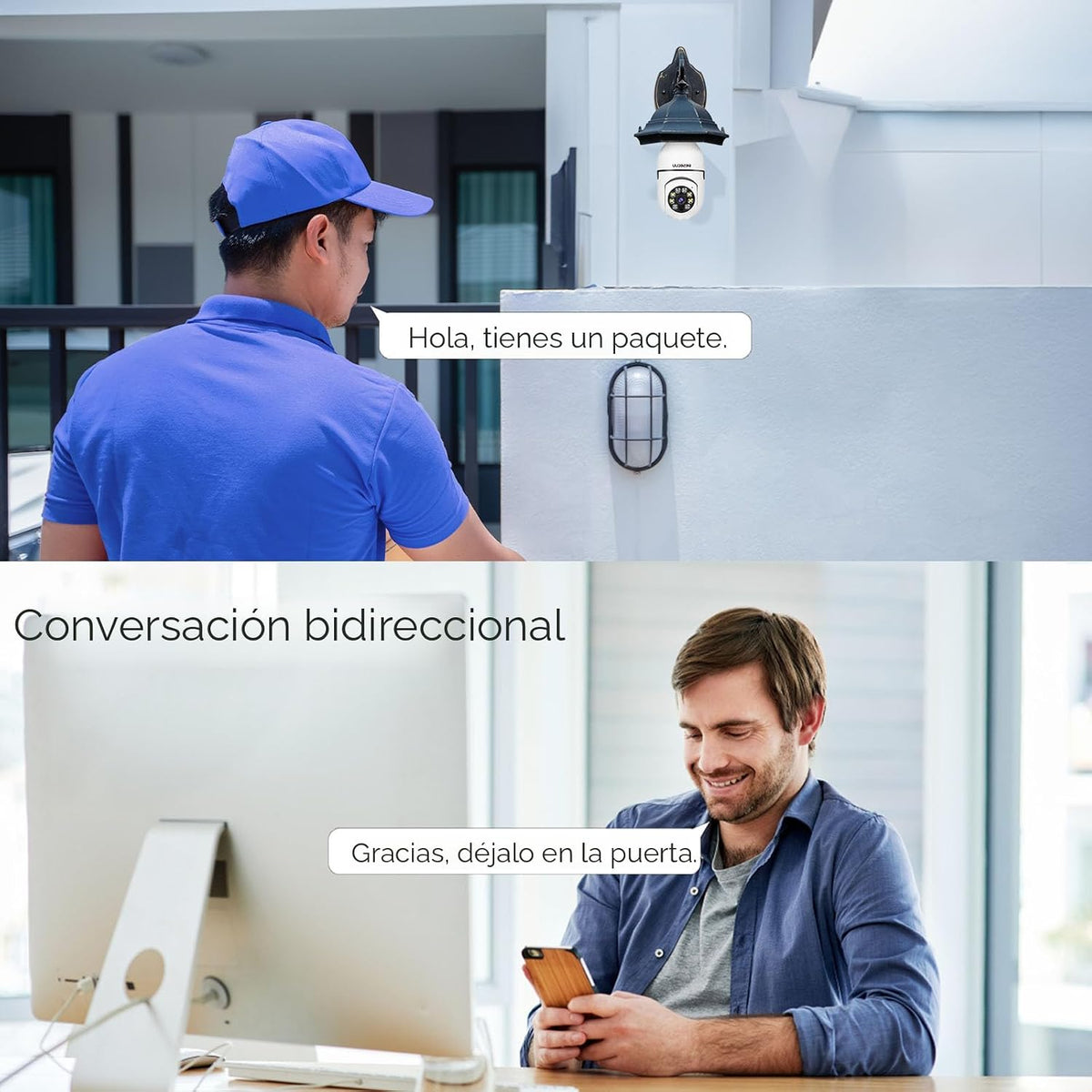 Cámara de seguridad con bombilla - 5G y 2.4 GHz WiFi 2K cámaras de...