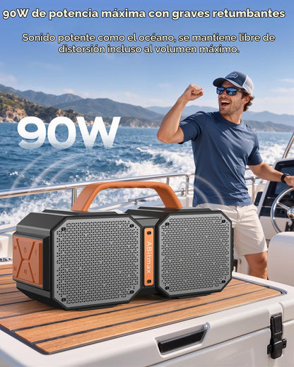 ABitmax Altavoz Bluetooth para exteriores, pico de 90 W, 35 H | Alt...