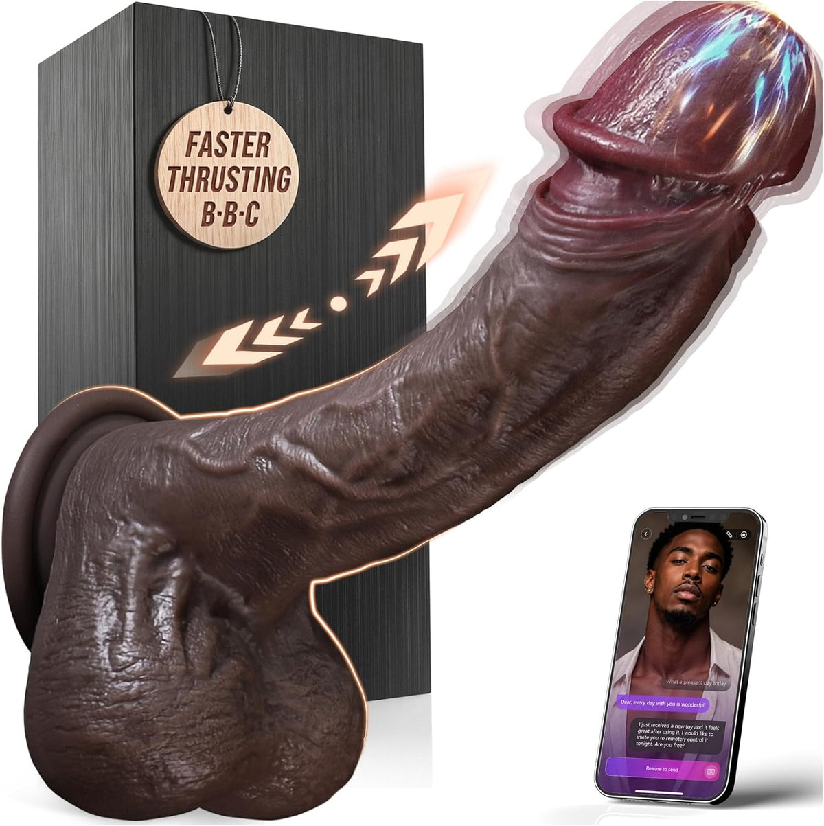KOXTEN 9" vibrador negro del consolador de empuje, consolador a...