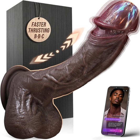 KOXTEN 9" vibrador negro del consolador de empuje, consolador a...