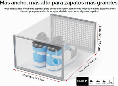 Kuject Cajas de almacenamiento de zapatos extragrandes, paquete de...