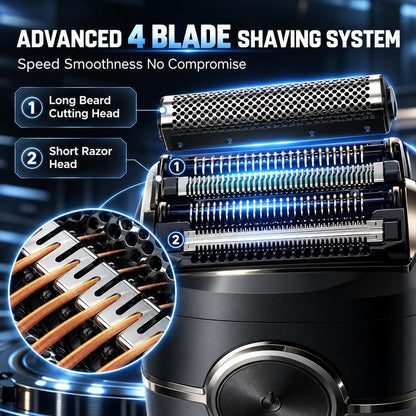 Afeitadoras eléctricas para hombres: 4 cuchillas flotantes y pantal...