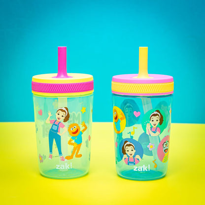 Zak Designs Ms. Rachel Kelso Vasos con pajita para niños pequeños a...