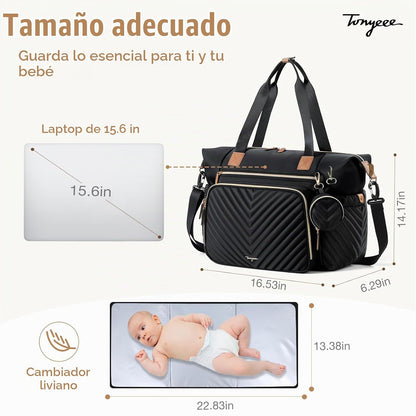 Tonyeee Bolsa de pañales, bolso grande del hospital del bebé para l...