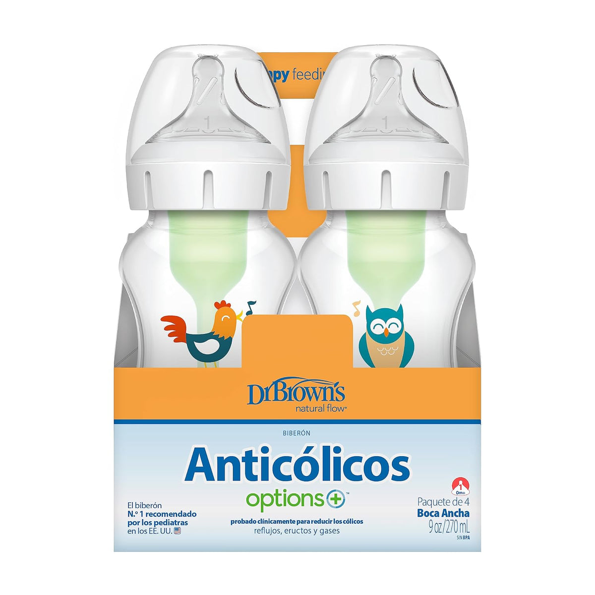 Dr. Brown's Natural Flow - Biberones anticólicos y cuello ancho...