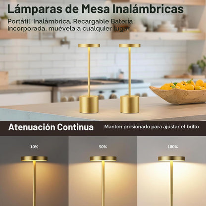 Kakanuo Juego de Lámparas Inalámbricas de Oro, Lámparas Recargables...
