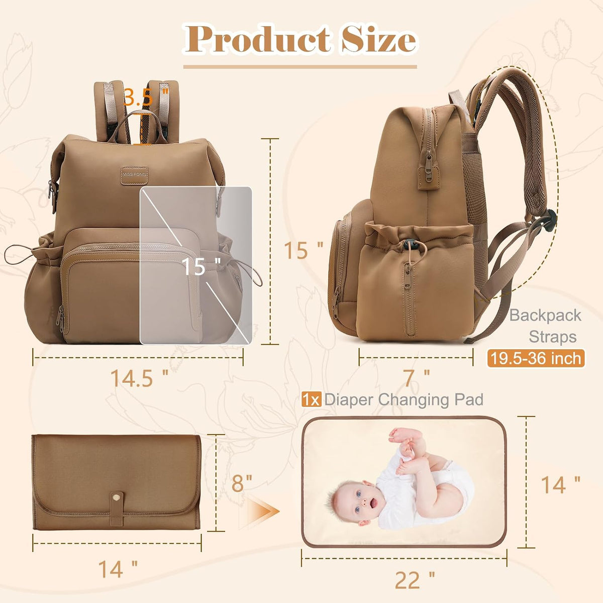 Miss Fong - Mochila para pañales Mochila de neopreno para bebé | Ma...