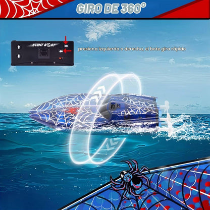 LAFALA - Mini araña de control remoto barco RC barco LED recargable...