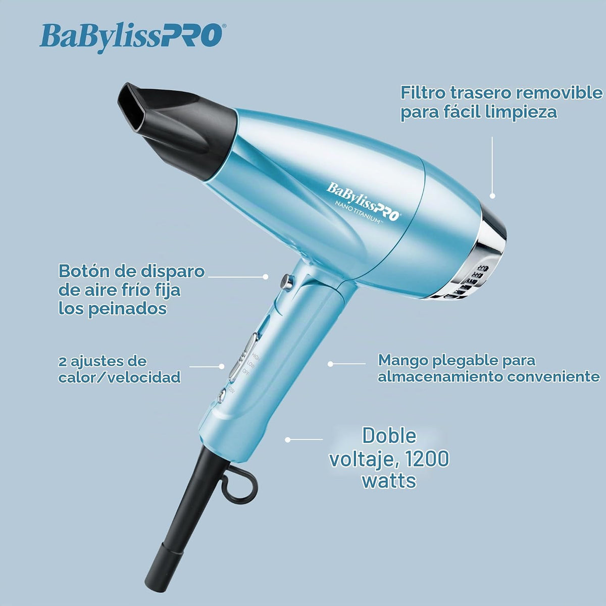 LAS HERRAMIENTAS COMPACTAS BaBylissPRO® Nano Titanium™ ofrecen toda...