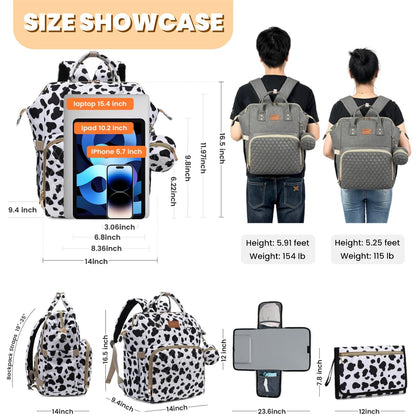 ROSEGIN Mochila para pañales con cambiador, funda para chupete, bol...