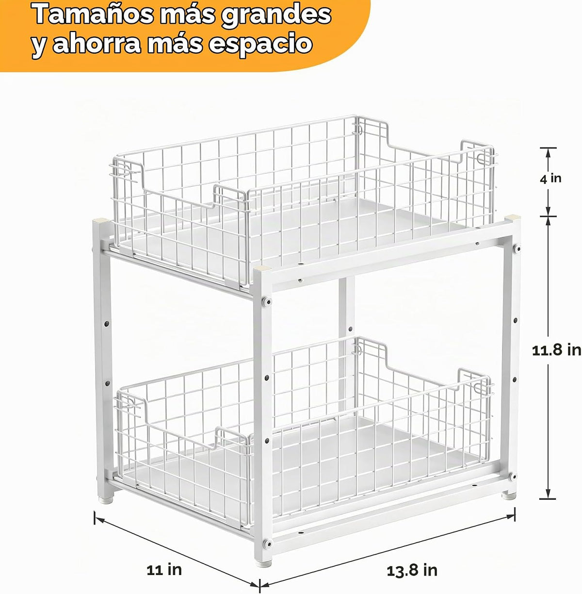 SILUB Organizador para debajo del fregadero, organizador de armario...
