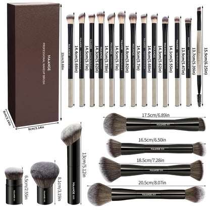 MAANGE 20 brochas de maquillaje con caja de regalo, brochas de maqu...