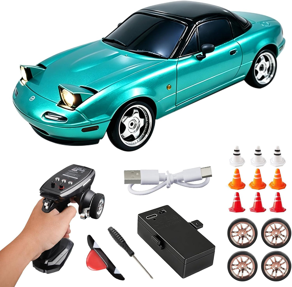LEOSO LD1804 1\/18 RWD Mazda MX-5 RC Coche de deriva Azul | Mini mo...