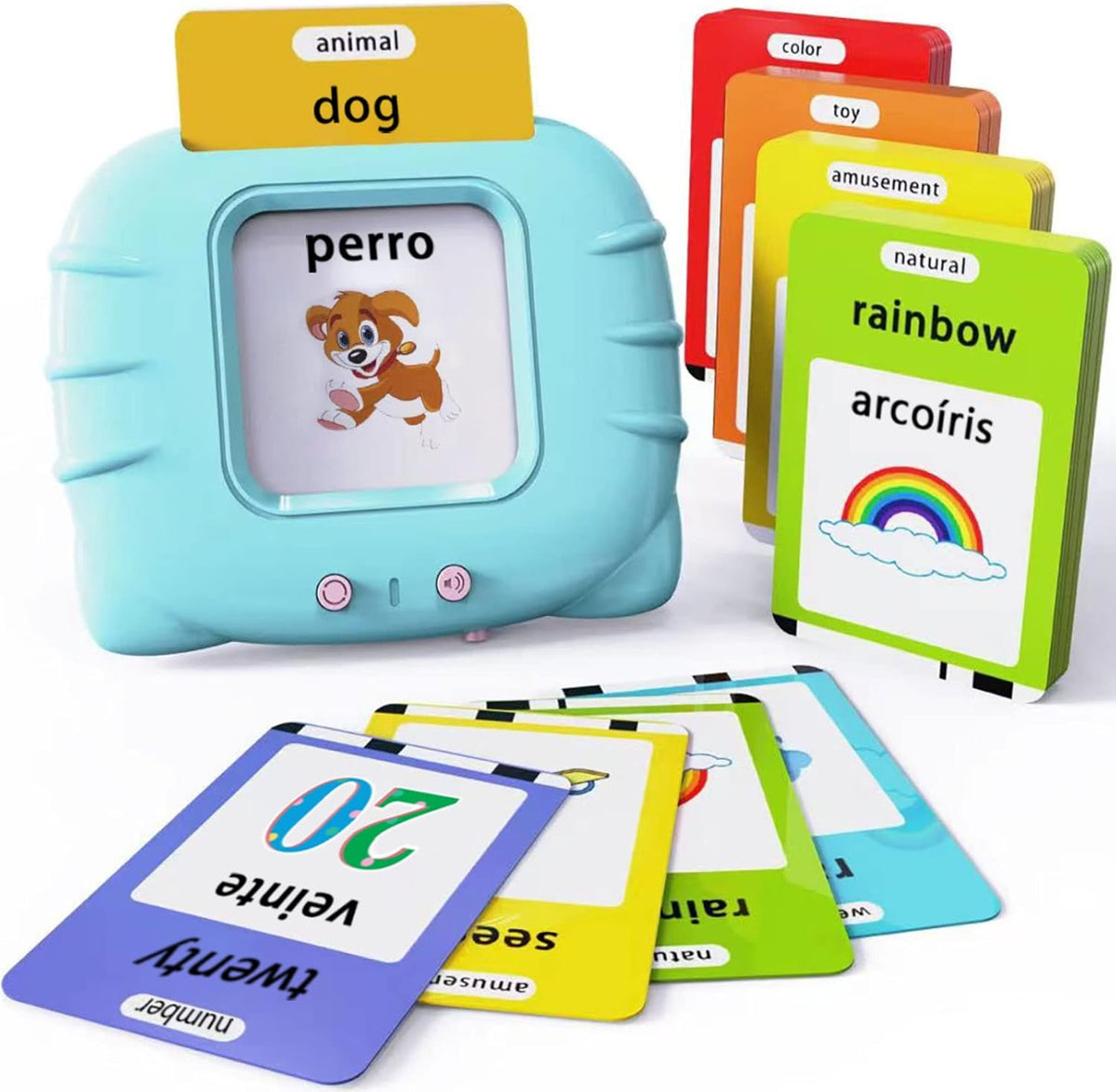 Lapare Tarjetas de Memoria en Audio Bilingües Español e Inglés con...