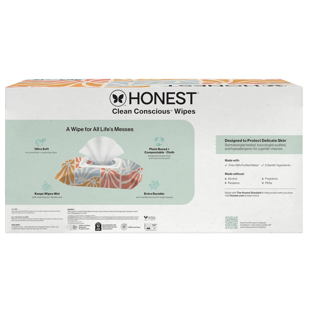 The Honest Company Toallitas multiusos para bebés, Sunburst, 864 un...