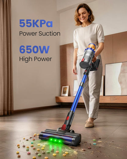 Aspiradora inalámbrica, 650 W\/55 Kpa para el hogar, aspiradora de...