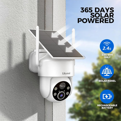 LITYMOL Cámaras de seguridad 2K de visión de 360° inalámbricas para...