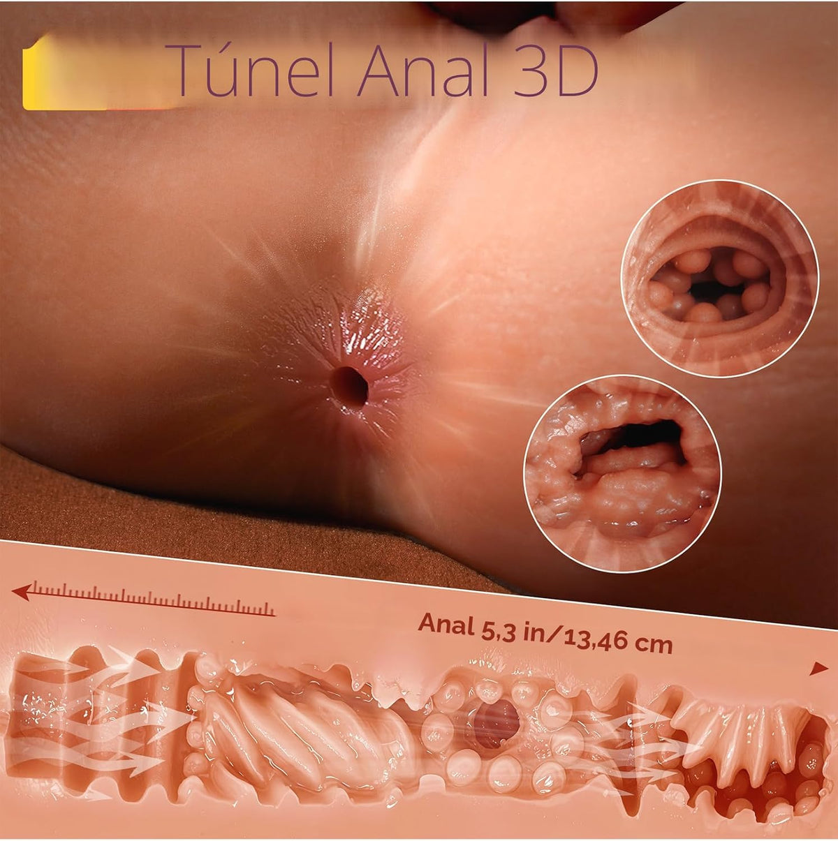 Coocfan Muñeca sexual con consolador realista, 6.9 pulgadas de sili...